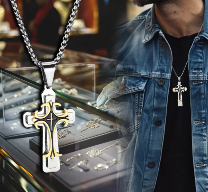 Elegante Crucifijo plateado